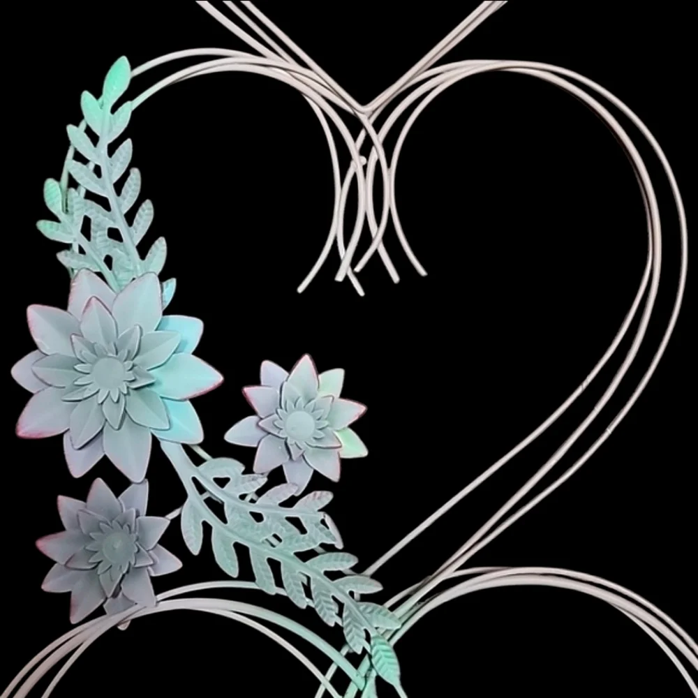 Hobby Lobby Pastel Green & Blue Succulents 3 Heart Wall Decor New with Tags